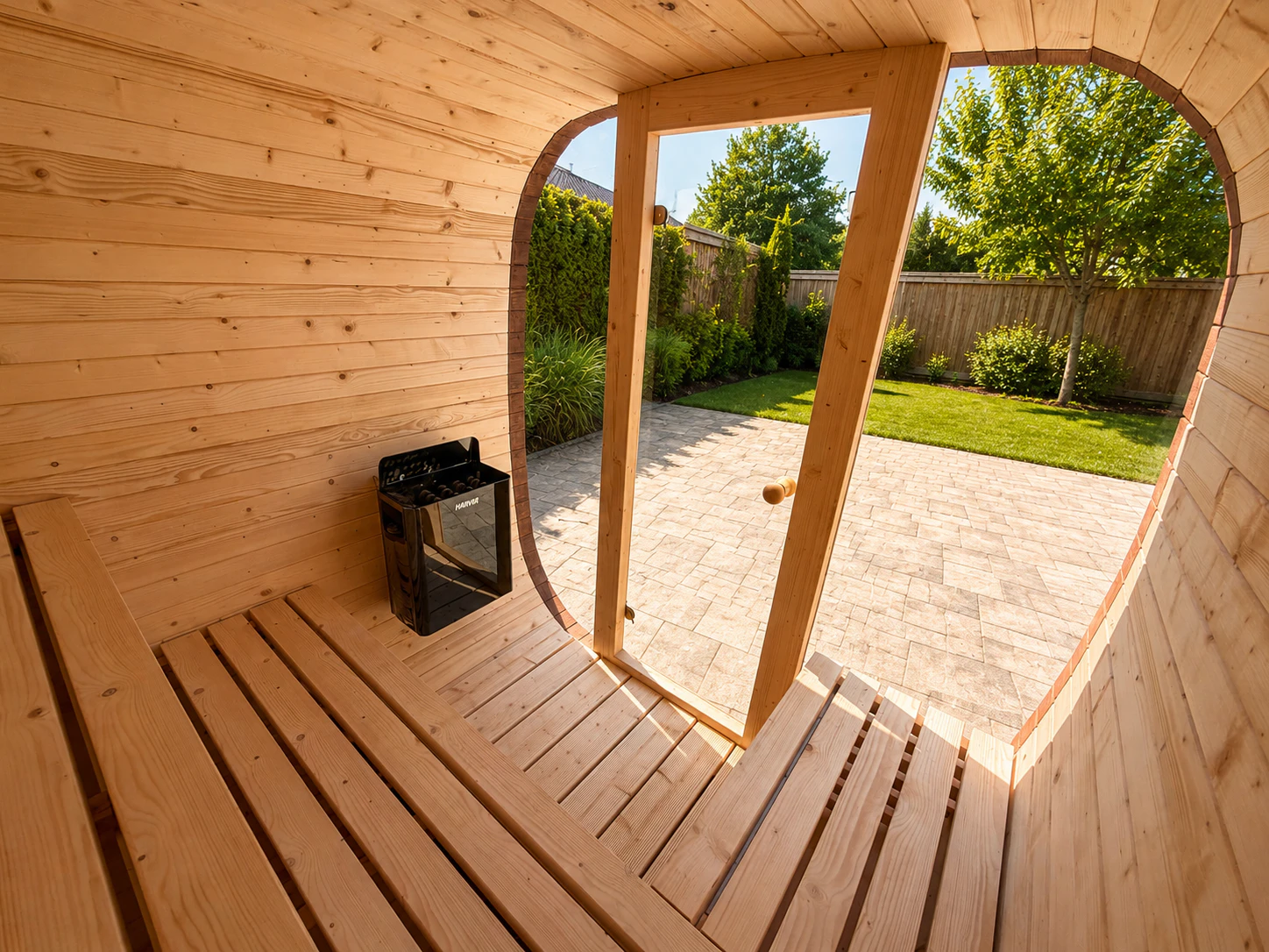 CUBE Maxi Glass Gartensauna, Innenraum