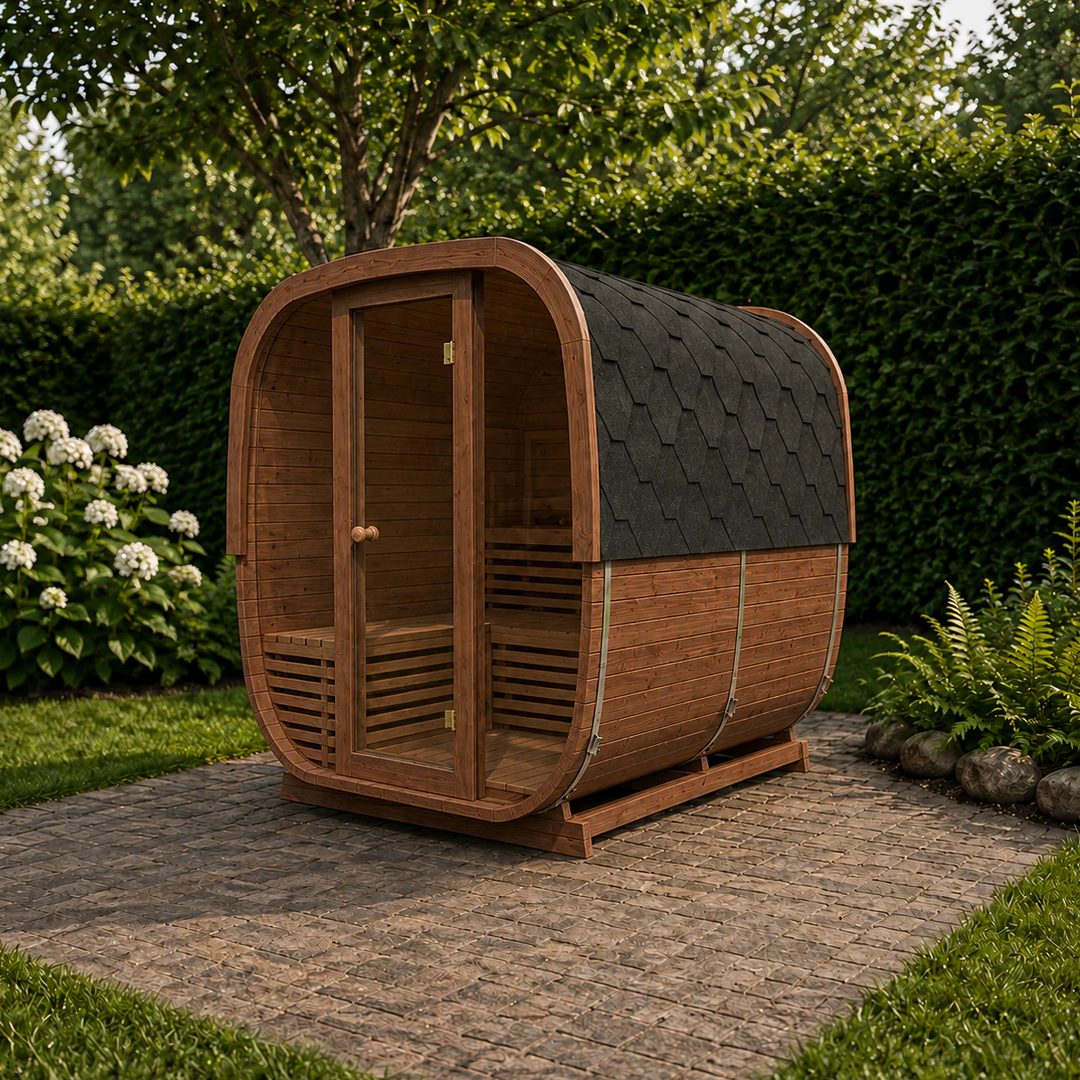 Moderne Gartensauna