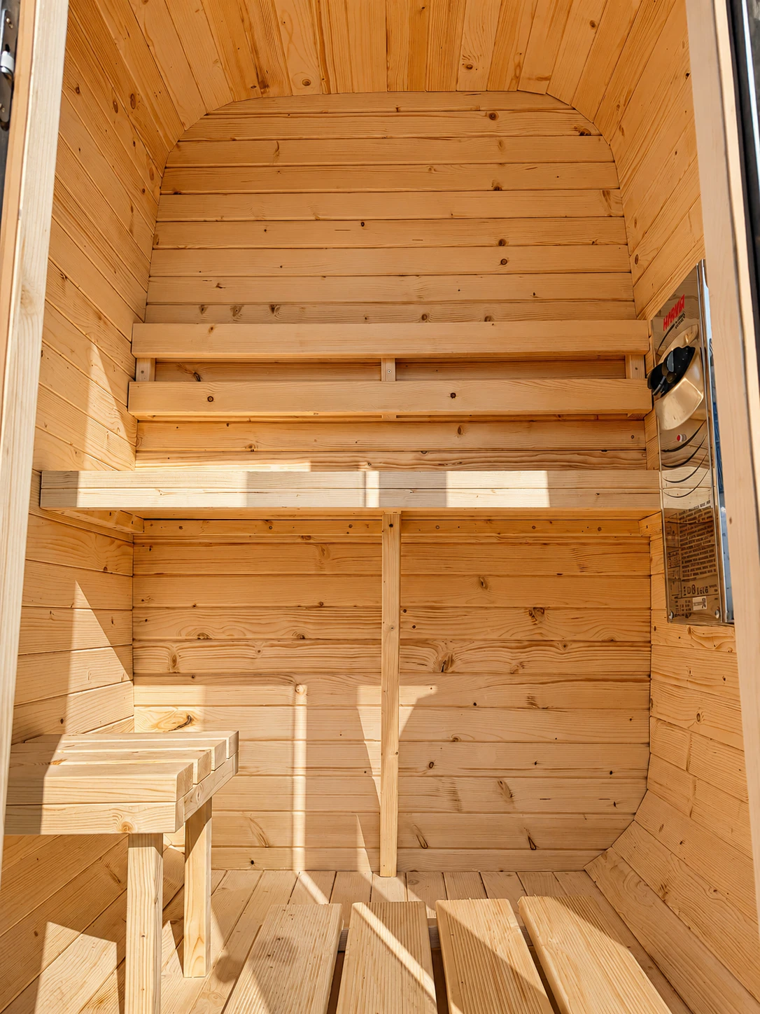 Innenraum der Mini-Sauna
